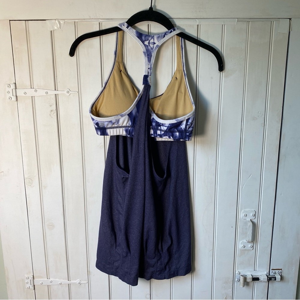 Lululemon Women's Practice Freely Tank Top Size 6 Heathered Deep Indigo - Picture 3 of 8